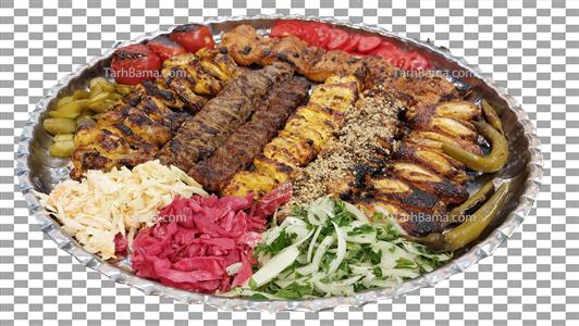 عکس دوربری شده سینی غذای ایرانی